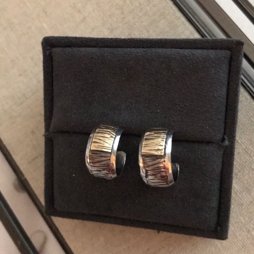 Sampson Sterling Silver and 14kgold earrings - Picture 4 of 6